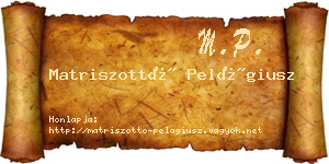 Matriszottó Pelágiusz névjegykártya